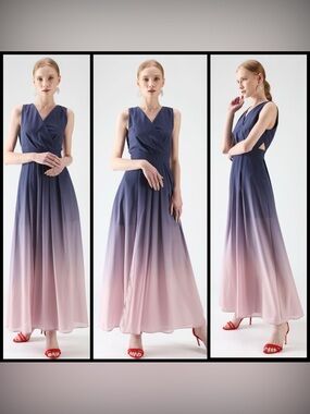 CHICWISH Gradient Revelry Sleeveless Maxi Dress in Purple